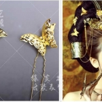 เครื่องประดับผมผีเสื้อสีทอง