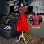 รหัส SOD 98 กี่เพ้าสั้น สีแดง พร้อมส่ง