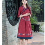 เสื้อผ้าฝ้าย เนื้อดี ใส่สบาย รหัส SN 65 สีแดง