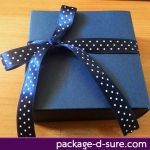 โปรโมชั่น// กล่องช็อคโกแลต 4 ช่อง 9.3x9.3x3.5 สีน้ำเงินกรมท่า