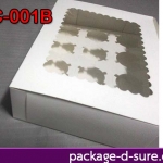 ราคาพิเศษ // กล่องคัพเค้ก 12 ชิ้น สี่เหลี่ยมผืนผ้า 25x32.5x9 สีขาว