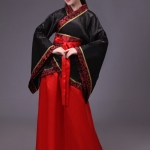 ชุดจีนสตรีฮั่นโบราณ สีดำ -แดง รหัส VP49 สินค้าพร้อมส่ง