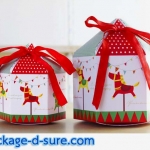 กล่อง 6 เหลี่ยม ฐานกว้าง 12 ซม. ลายม้าหมุน ไซส์ใหญ่