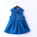 ชุดจีนเด็ก สีเขียว แขนกุดทรงบอลลูน รหัส BL 45 สินค้าพร้อมส่ง