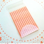 ถุงคุกกี้แถบกาว 7x10 แบบยาว ลายตารางชมพู แพ็ค 100 ใบ