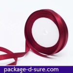 ริบบิ้นผ้า หน้ากว้าง 1 cm ยาว 22 m สีแดงเข้ม แชมเปญ