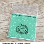 ล้างสต็อก//ถุงคุกกี้ แถบกาว 7x7 ลาย bonjour ลูกไม้ใส หลังเขียวอมฟ้า แพ็ค 100 ใบ