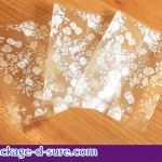 โปรโมชั่น//ถุงซีลกลาง ขอบหยัก 7x10 เนื้อกึ่งขุ่น ดอกกุหลาบขาว แพ็ค 100 ใบ