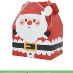 กล่องหูหิ้วเล็ก สีแดง 11x8.5x8 ลายซานต้าครอส