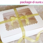 กล่องคัพเค้ก 12 ชิ้น สี่เหลี่ยมผืนผ้า 25x32.5x9 สีขาว