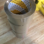 สาธิตเป่าหด ฟิล์มหด หุ้ม แพค 6 ม้วน สำหรับม้วนเทป หนา 2 นิ้ว เทปใส เทปโอพีพี