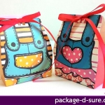 กล่องใส่ของชำร่วย ผูกโบว์ด้านหน้า 4.5x7x4.2 ลายเสื้อเอี้ยม ลายทาง