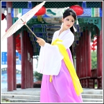 ชุดจีนสมัยราชวงค์ฮั่น สีขาวม่วง รหัส OA 48สินค้าพร้อมส่ง