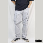 กางเกงคาร์โก้ NO.704/7 ทรงกระบอกผ้ากันลมยืดน้ำหนักเบา ใส่สบาย สีเบจ | US101
