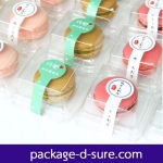 กล่องมาการองใส่ 1 ชิ้น 6.5x6.5+3.2 พลาสติกใส ฝาครอบบน แพค 6 ใบ