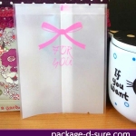 โปรโมชั่น//ถุงซีลกลาง ขอบเรียบ 8.5x11 เนื้อขุ่น โบว์ชมพู แพ็ค 100 ใบ