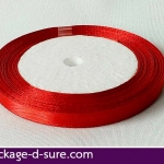 ริบบิ้นผ้า หน้ากว้าง 0.7 cm ยาว 22 m สีแดง