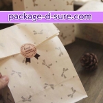 โปรโมชั่น//ถุงกระดาษสีแบบฐานตั้ง ไม่มีหูหิ้ว ไซส์เล็ก 23*12*7 สีขาว ลายโบว์เงิน