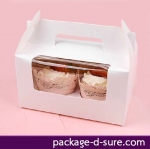 กล่องหูหิ้วคัพเค้ก 2 ชิ้น 16.5x9.3x8.8 สีขาว