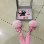 SET ติดผมสีชมพู มีพู่ สินค้าพร้อมส่ง