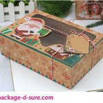 กล่องคราฟสี่เหลี่ยมผืนผ้า เปิดบน 22x15x7 ลายแซนต้า