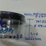 ฟิล์มหดหุ้มรีดโค้ง 6*6 นิ้ว เพื่อหุ้ม กระปุกพลาสติก pet 200 กรัม (กระปุกสครับ ฝากว้าง 9.3 ซม)
