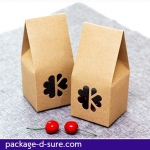 กล่องทรงโดมสูง เจาะหน้าต่างดอกไม้ 7.5x7.3x16.5 กระดาษคราฟ