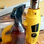 สาธิตเป่าหด ฟิล์มหด pvc shirnk film เพื่อหุ้มขวดขนาด 500ml ขวดฟ๊อกกี้หัวโต