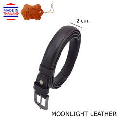 เข็มขัดหนังวัวแท้ Moonlight รุ่น Alyson สำหรับผู้หญิง สีน้ำตาลเข้ม เรียบหรู ทนทาน ไม่เปื่อยง่าย มีหลายไซส์ มีกล่อง