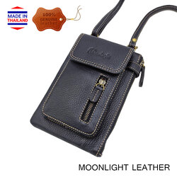 กระเป๋าหนังวัวแท้ Moonlight รุ่น Ruth-2 สะพายข้าง สีดำ หนังนุ่มนิ่ม ทนน้ำ ไม่ลอกร่อน มีช่องใส่ของจุใจ กระทัดรัด