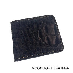 กระเป๋าสตางค์หนังแท้ Moonlight รุ่น Hercules แฮนด์เมด ทำจากหนังวัวลายหนังจระเข้ ราคาประหยัดแต่ทนทานสุดๆ สีดำ มีกล่องพร้อมเป็นของขวัญ