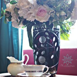 Black Bohemian handcut vase