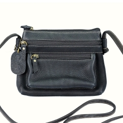 กระเป๋ารุ่น Mino สีดำ กระเป๋าหนังแท้ ใบเล็กๆ สะพายติดตัว ไปเที่ยว ไปตลาด เบาๆ ชิลๆ ทำจากหนังวัวแท้ทั้งใบ นุ่มทน รับประกัน 1 ปี พร้อมถุงกันฝุ่น (No.008)