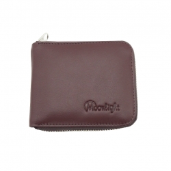 กระเป๋าสตางค์ชาย ซิปรอบ รุ่น Ronald หนังวัวแท้ สีน้ำตาลเข้ม