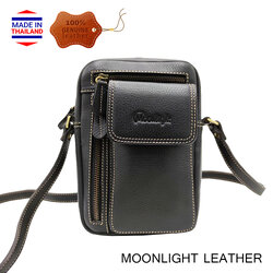 กระเป๋าหนังวัวแท้ Moonlight รุ่น Ruth สะพายข้าง สีดำ หนังนุ่มนิ่ม สะท้อนน้ำ ไม่ลอกร่อน มีช่องใส่ของจุใจ กระทัดรัด
