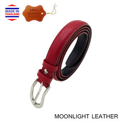 เข็มขัดหนังวัวแท้ Moonlight รุ่น Alyson สำหรับผู้หญิง สีแดง เรียบหรู ทนทาน ไม่ยุ่ยไม่เปื่อยง่าย มีหลายไซส์ พร้อมกล่อง