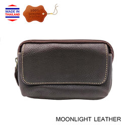 กระเป๋าใส่โทรศัพท์มือถือ Moonlight รุ่น Jay ทำจากหนังวัวแท้ ทนๆ สีน้ำตาลเข้ม คาดไว้ที่เข็มขัดได้ ใส่มือถือหน้าจอใหญ่ได้