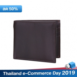 กระเป๋าสตางค์หนังแท้ สำหรับผู้ชาย รุ่น Calvin สีน้ำตาลเข้ม หนังเต็มเกรน (full grain) ทนทานระดับ 10