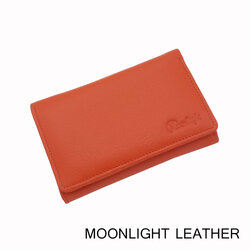 กระเป๋าสตางค์หนังแท้ MOONLIGHT สามพับสั้น สีส้ม เฮงๆ รับทรัพย์ หนังนุ่มมาก ทนทาน ไม่ลอกเป็นขุย มีกล่องเป็นของขวัญได้
