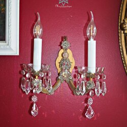 Pair Antique Glass wall sconce
