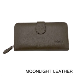 สีใหม่ล่าสุด! กระเป๋าสตางค์ผู้หญิง ใบยาวสวยงาม สีเทาเข้ม ทำจากหนังวัวแท้แสนนุ่ม ทนทาน โดนน้ำได้ ไม่ลอกร่อน พร้อมกล่องแบรนด์แท้