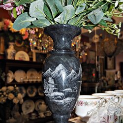 แจกันหินอ่อนสีดำ onyx