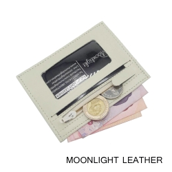 กระเป๋าใส่บัตร ใส่เหรียญ Moonlight หนังแท้ รุ่น Colo สีขาว ทนทานบางเฉียบ นิ่มพกพาง่าย ใส่แบงค์พันได้ มีกล่องเป็นของขวัญได้