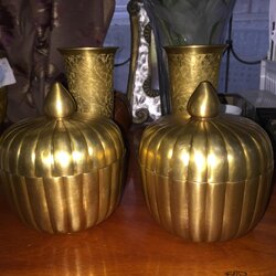 ผะอบทองเหลืองแกะลายฟักทอง