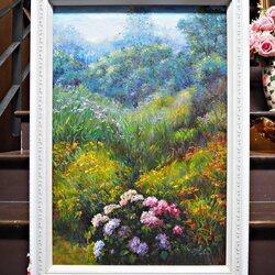 ภาพวาดทิวทัศน์สีน้ำมันบนผ้าใบ