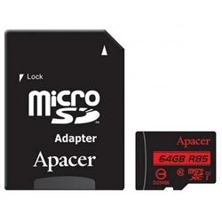 Apacer การ์ด Micro SD MICROSDHC UHS-I U1 R85 CLASS 64GB รุ่น AP64GMCSX10U5R สินค้ารับประกันศูนย์ตลอดการใช้งาน