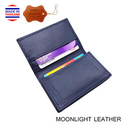 กระเป๋าใส่บัตร นามบัตร หนังวัวแท้ รุ่น Biz สีน้ำเงิน สวยงาม ไม่ลอกร่อน ไม่แตก ยิ่งใช้ยิ่งนิ่มยิ่งสวย พกพาง่าย มีกล่องพร้อมเป็นของขวัญ
