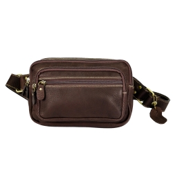 กระเป๋าคาดเอว คาดหน้าอก หนังแท้ รุ่น Touring สีน้ำตาลเข้ม ทำจากหนังวัว นุ่มมาก แข็งแรงไม่ลอก มีถุงกันฝุ่น รับประกัน 1 ปี (No.064)