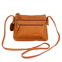 กระเป๋าหนังวัวแท้ ฟอกแบบชาวมัวร์ นุ่มมาก รุ่น Mino สีแทน ใบเล็กแต่ช่องเยอะ จิ๋วแต่แจ๋ว