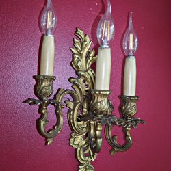 B 6015 A PAIR OF FRENCH ORMOLU THREE-BRANCH WALL -LIGHTS